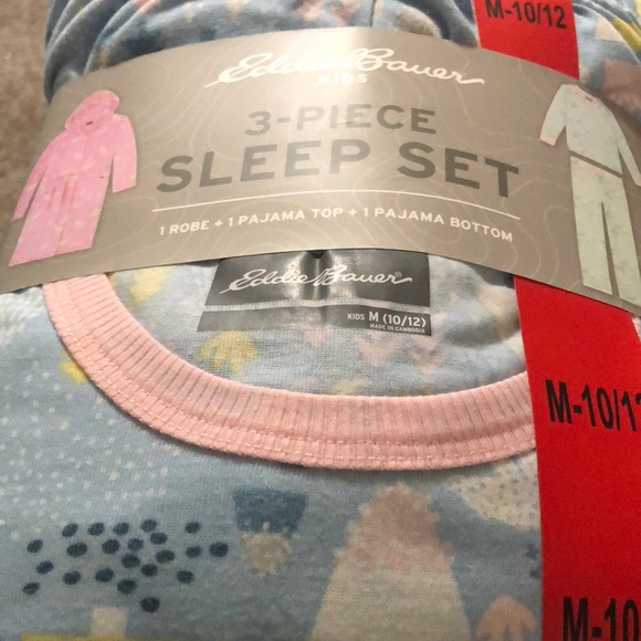 Eddie Bauer Kids Girls 3 Piece Set Robe Pajama Sleep Set - Picture 2 of 8